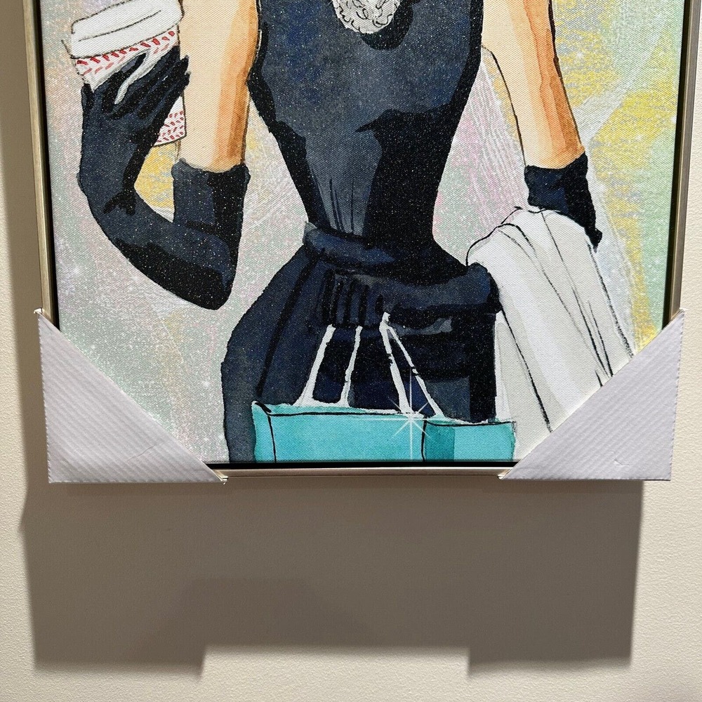 Oliver Gal Audrey Hepburn Bubble Gum Jewelry Wall Art Canvas Framed NEW - Picture 4 of 8